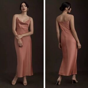 BHLDN Anthropologie Cali Midi Slip Dress
